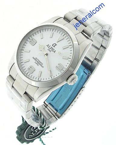 Orologio Automatico Meccanico Explorer I Quadrante Bianco 