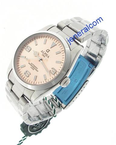Orologio Meccanico Automatico ALPHA Explorer I Quadrante Salmone
