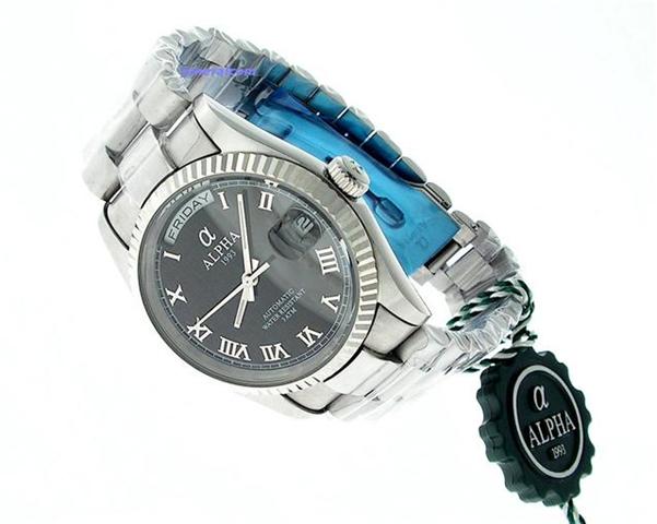 Orologio Alpha Day Date Automatico con Numeri Romani mm. 36.5