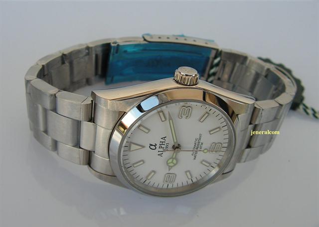 Orologio Automatico Meccanico Explorer I Quadrante Bianco 