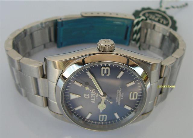 Orologio Meccanico Automatico ALPHA Explorer I Quadrante Blu 