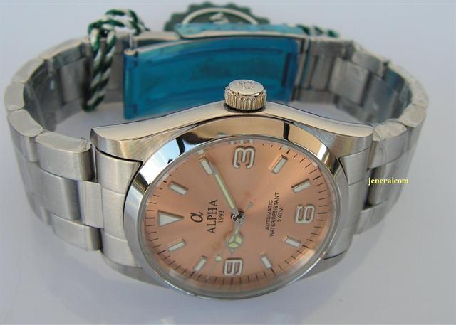 Orologio Meccanico Automatico ALPHA Explorer I Quadrante Salmone
