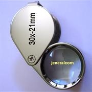 Lente Indrandimento Tripletta 30X diametro 21 mm. a Goccia per Gemmologia 