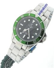 Orologio ALPHA Submariner Quadrante Nero Ghiera Verde