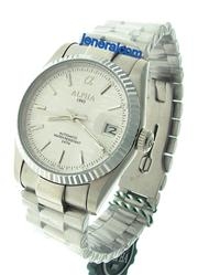 Orologio Alpha Date Quadrante Bianco Guilloché con Indici