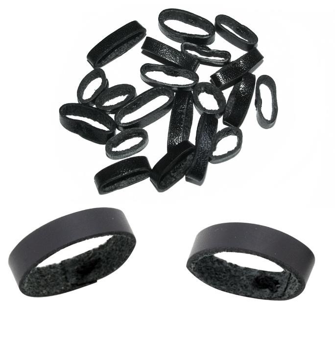 Assortimento di 20 Passanti di Ricambio per Cinturini in Pelle Nera Assortimento di 20 Passanti di Ricambio per Cinturini in Pelle Nera