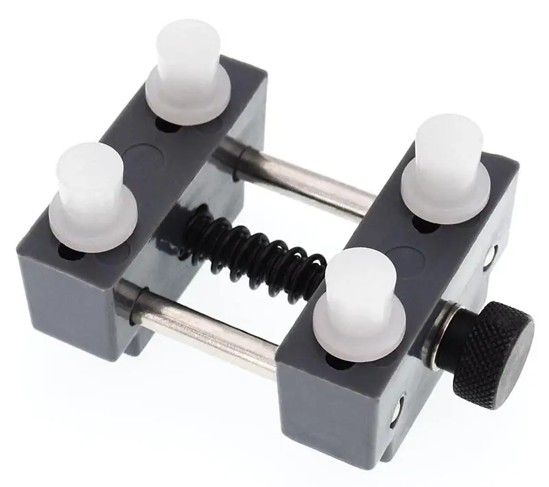 Mini morsa per casse orologi con perni regolabili