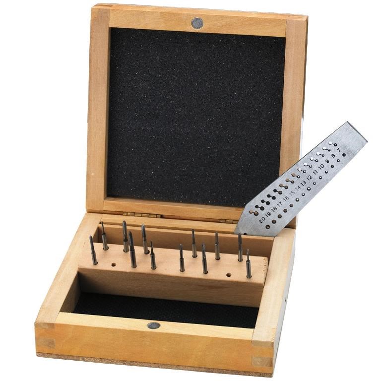 Micro Set di Maschi e Filiere in Scatola di Legno - da 0.70 a 2.00 mm  Micro Set di Maschi e Filiere in Scatola di Legno - da 0.70 a 2.00 mm