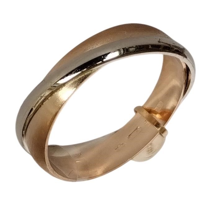 Fede in Oro Giallo 18 KT Satinato con Giro di Oro Bianco Lucido - Modello Unity Fede in Oro Giallo 18 KT Satinato con Giro di Oro Bianco Lucido - Modello Unity