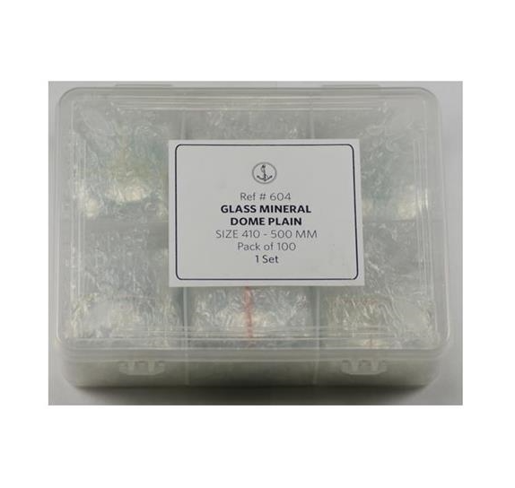 Scatola di 100 vetri minerali bombati da 41 a 50 mm Scatola di 100 vetri minerali bombati da 41 a 50 mm
