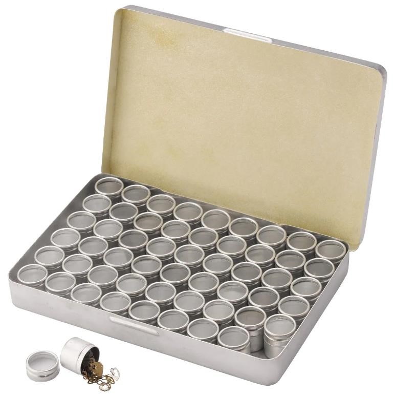 Scatola in Alluminio con 54 contenitori con coperchio trasparente Scatola in Alluminio con 54 contenitori con coperchio trasparente