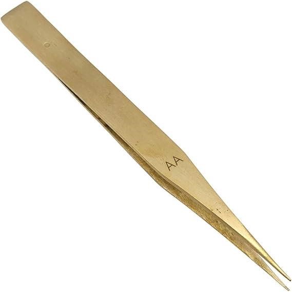 Pinzetta da Orologiaio in Ottone Modello AA – Antimagnetica per Rotori al Quarzo
