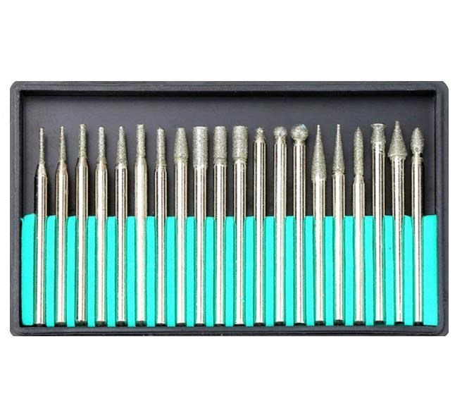 Assortimento di 20 frese diamantate varie forme  Assortimento di 20 frese diamantate varie forme