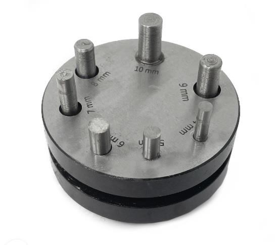 Taglierina a Disco con 7 Punzoni per Oro, Argento, Rame, Ottone e Alluminio Taglierina a Disco con 7 Punzoni per Oro, Argento, Rame, Ottone e Alluminio