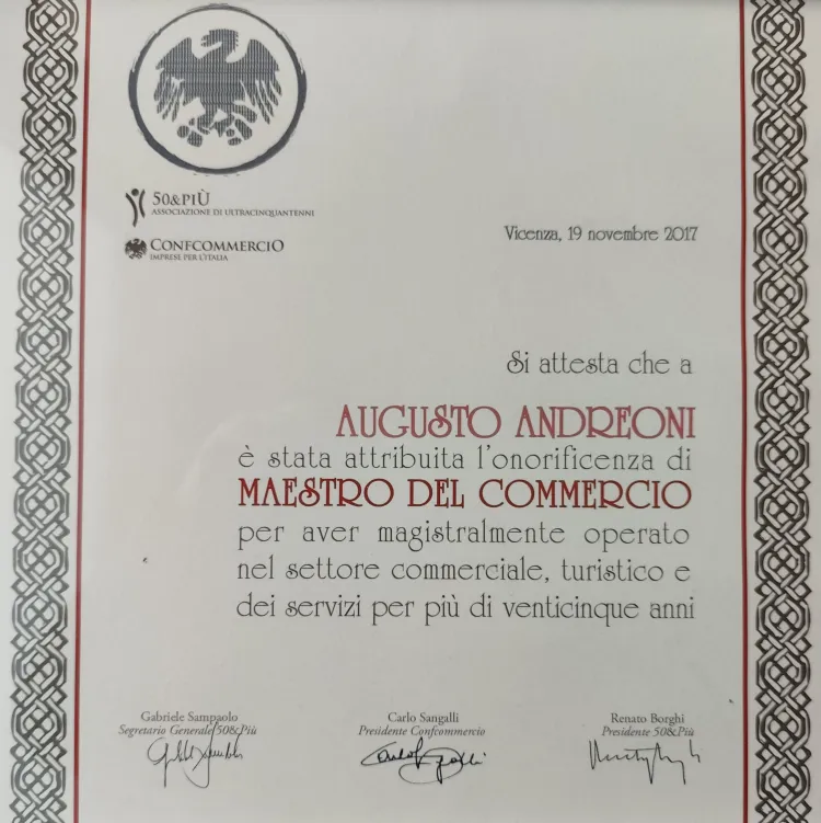 Attestato Maestro del Commercio 2017