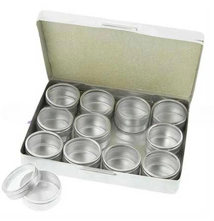 Scatola in Alluminio con 12 contenitori con coperchio trasparente Scatola in Alluminio con 12 contenitori con coperchio trasparente