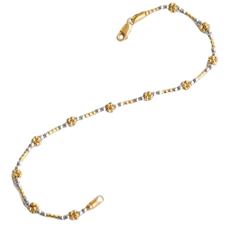 Bracciale donna oro 18 KT con maglia fantasia