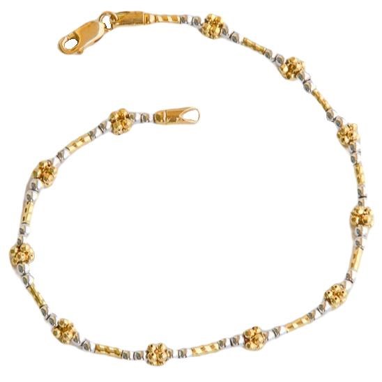 Bracciale donna oro 18 KT con maglia fantasia