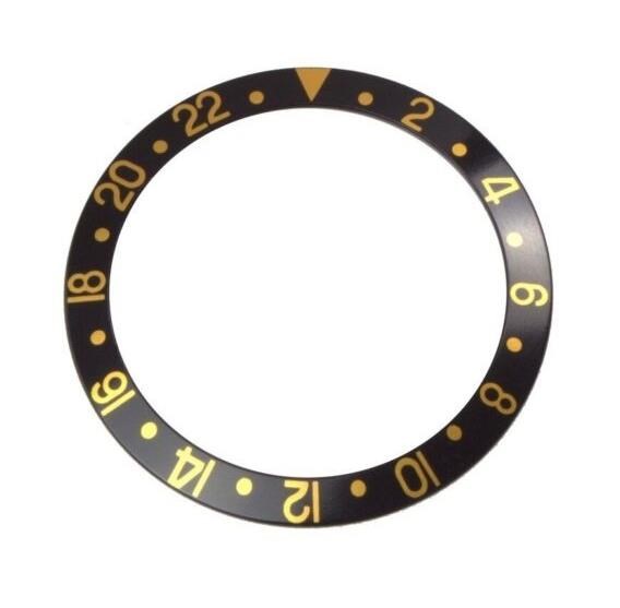 Lunetta per Rolex GMT-MASTER Root Beer marrone e Oro diametro mm 37.72 Lunetta per Rolex GMT-MASTER Root Beer marrone e Oro diametro mm 37.72