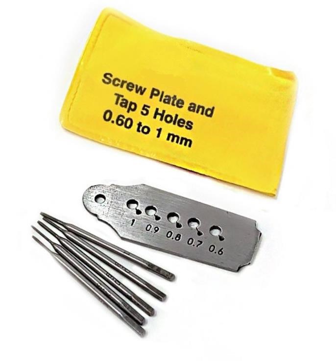 Kit per filettare da mm 0.60 a 1.00 mm adatto per orafi ed orologiai Kit per filettare da mm 0.60 a 1.00 mm adatto per orafi ed orologiai