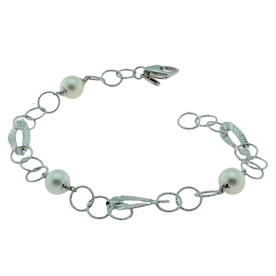 CARISSMA Bracciale Tubo Quadrato In Oro Bianco 9ct Con Zirconia Cubica - Eleganza Italiana