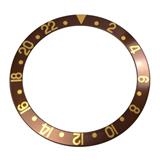 Lunetta per Rolex GMT-MASTER Root Beer marrone e Oro diametro mm 37.72