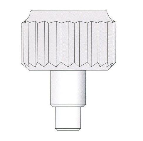 Corona a vite Acciaio Inox diametro albero di carica mm. 0.90 lungh. tubo 4.00 mm.  Corona a vite Acciaio Inox diametro albero di carica mm. 0.90 lungh. tubo 4.00 mm.