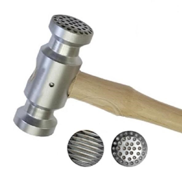Martello Battenti Righe e Cerchietti per Oreficeria - Manico in Legno e Acciaio Martello Battenti Righe e Cerchietti per Oreficeria - Manico in Legno e Acciaio
