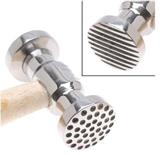 Martello Battenti Righe e Cerchietti per Oreficeria - Manico in Legno e Acciaio