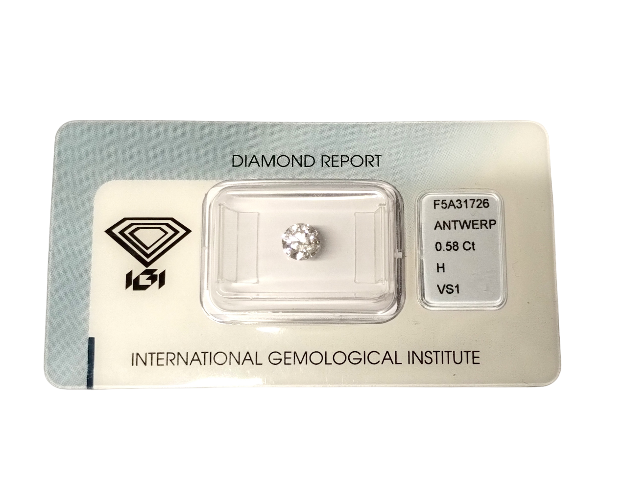 Diamante Certificato IGI 0.58 ct H VS1 – Taglio Ideale e Brillantezza Unica Diamante Certificato IGI 0.58 ct H VS1 – Taglio Ideale e Brillantezza Unica