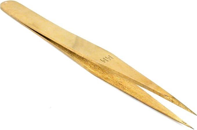 Pinzetta da Orologiaio in Ottone Modello MM – Antimagnetica a Punte Fini
