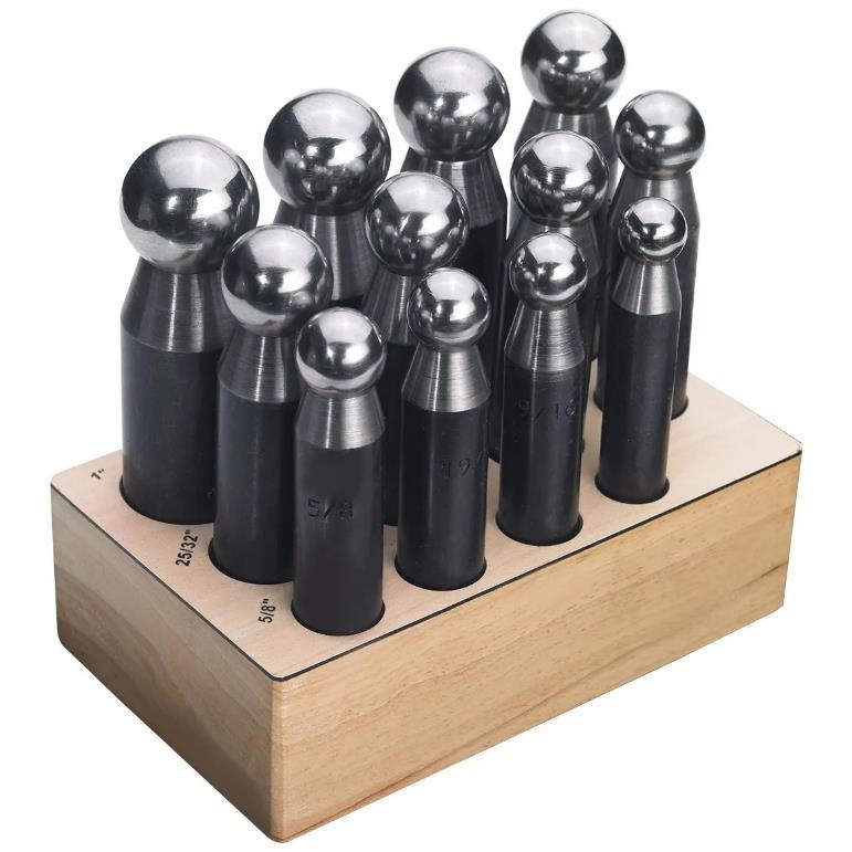 Imbottitori in acciaio con testa sferica per lavori di oreficeria