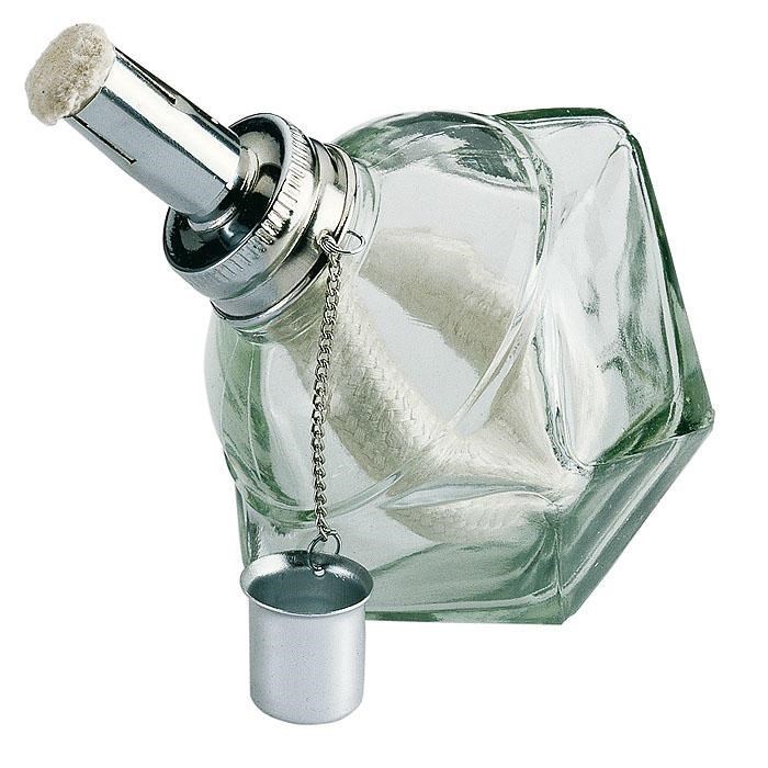 Lampada ad Alcool in Vetro 100 ml Tappo Inox